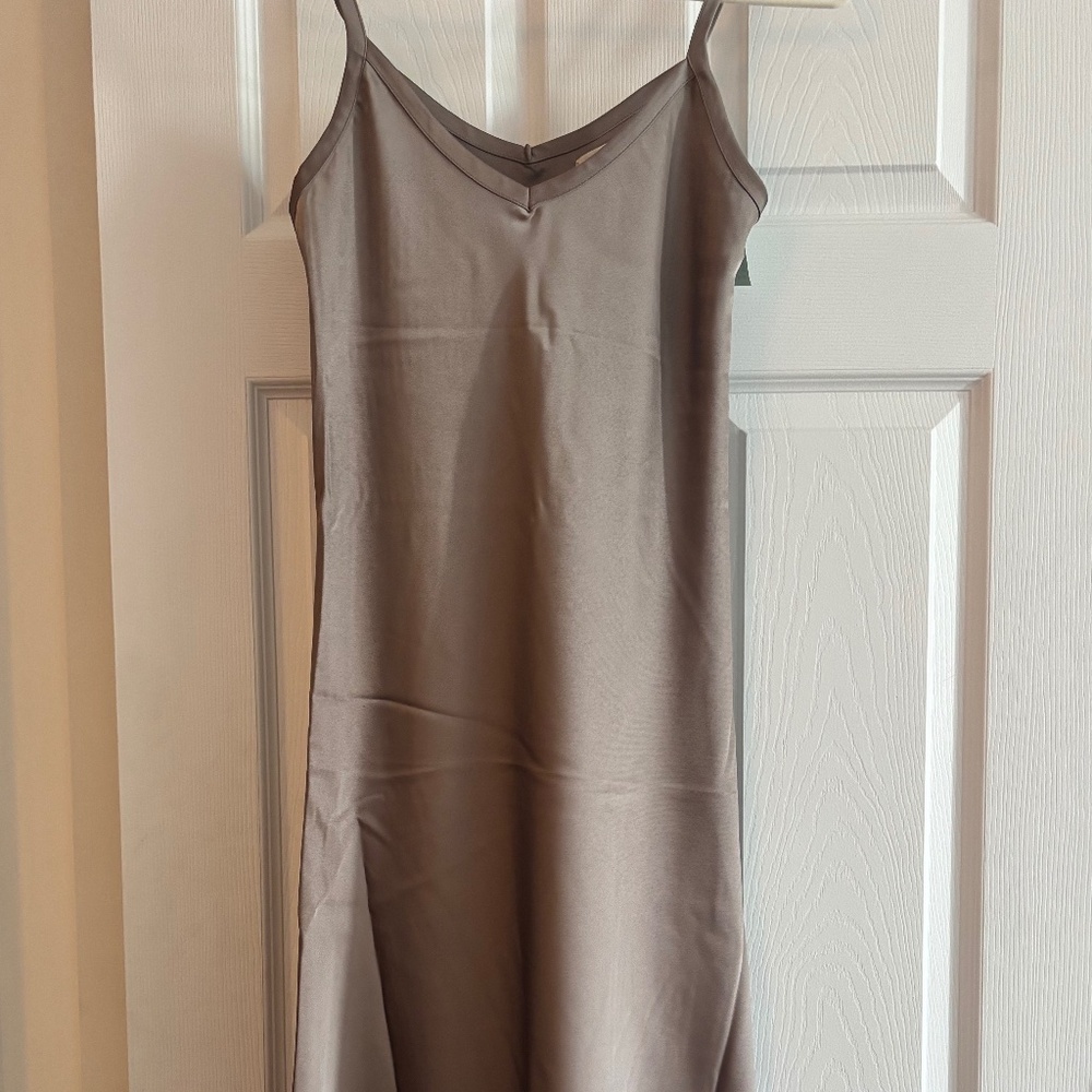 Happily grey - New XS gold slip maxi dress